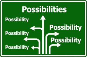 green-road-sign-showing-possibilities